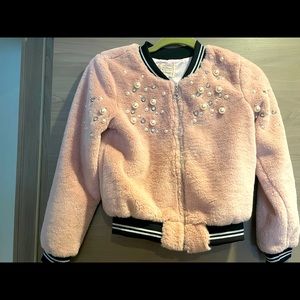 Pink fur coat size 12